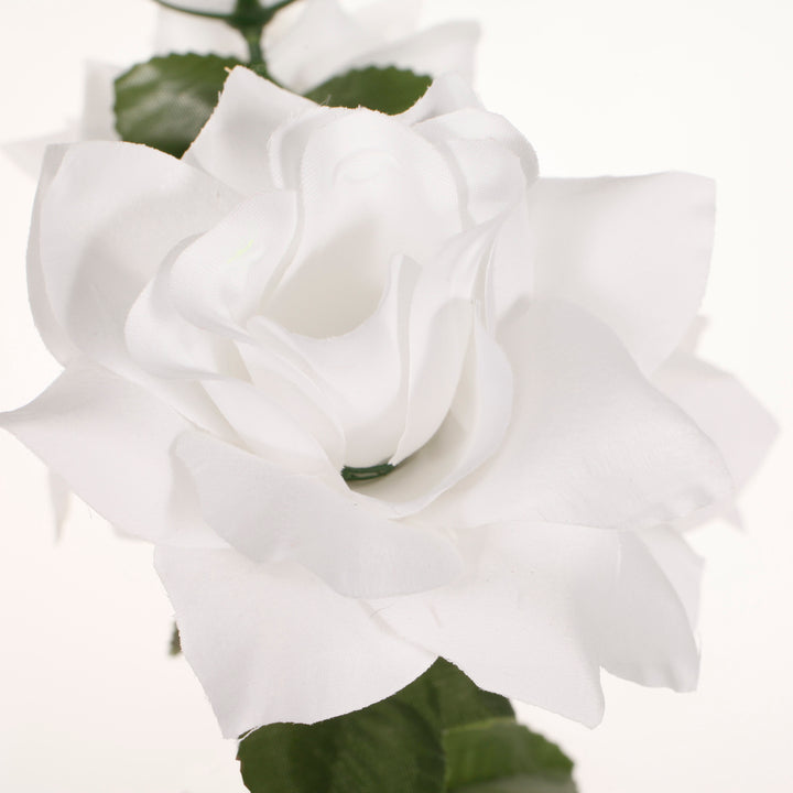 Artificial Silk Premium Rose Blossomed Bouquet - White detail