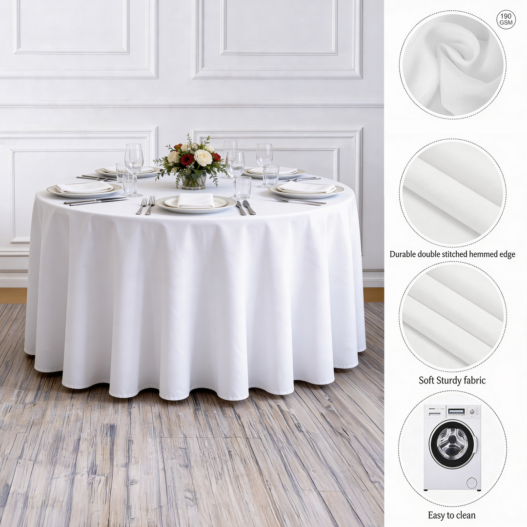 Round Tablecloth - White (150cm) Ambiance & Quality