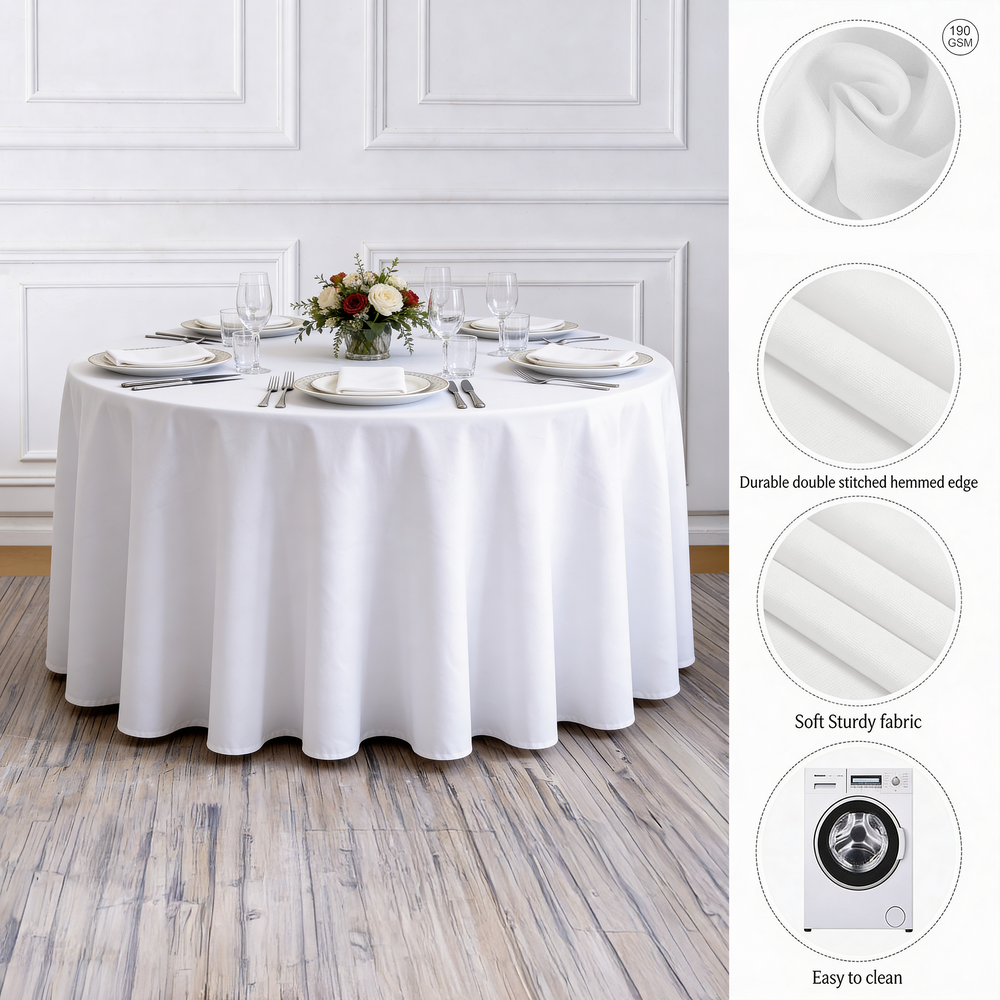 Round Tablecloth - White (260cm) Ambiance & Quality