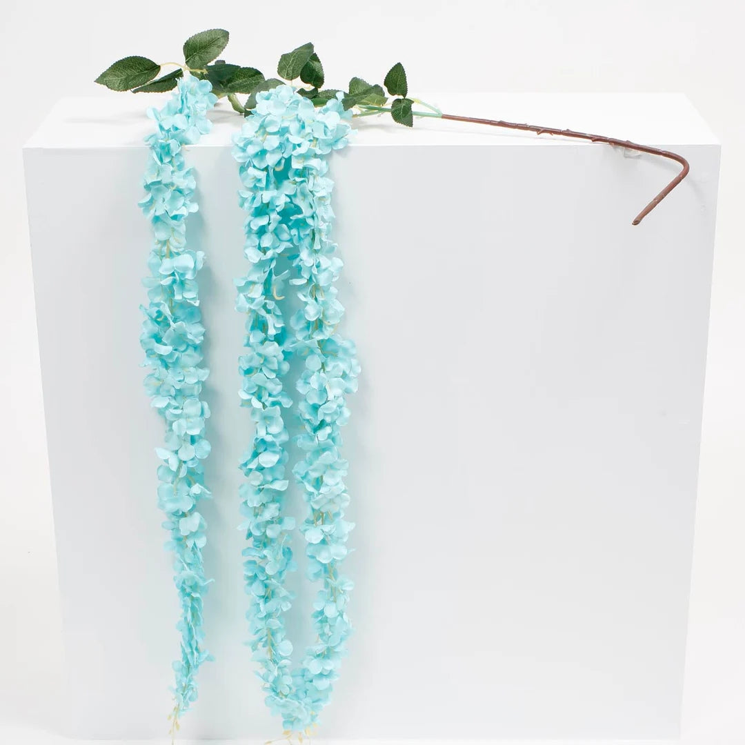 Large Premium Hanging Wisteria Garland - Turquoise (1.6m)