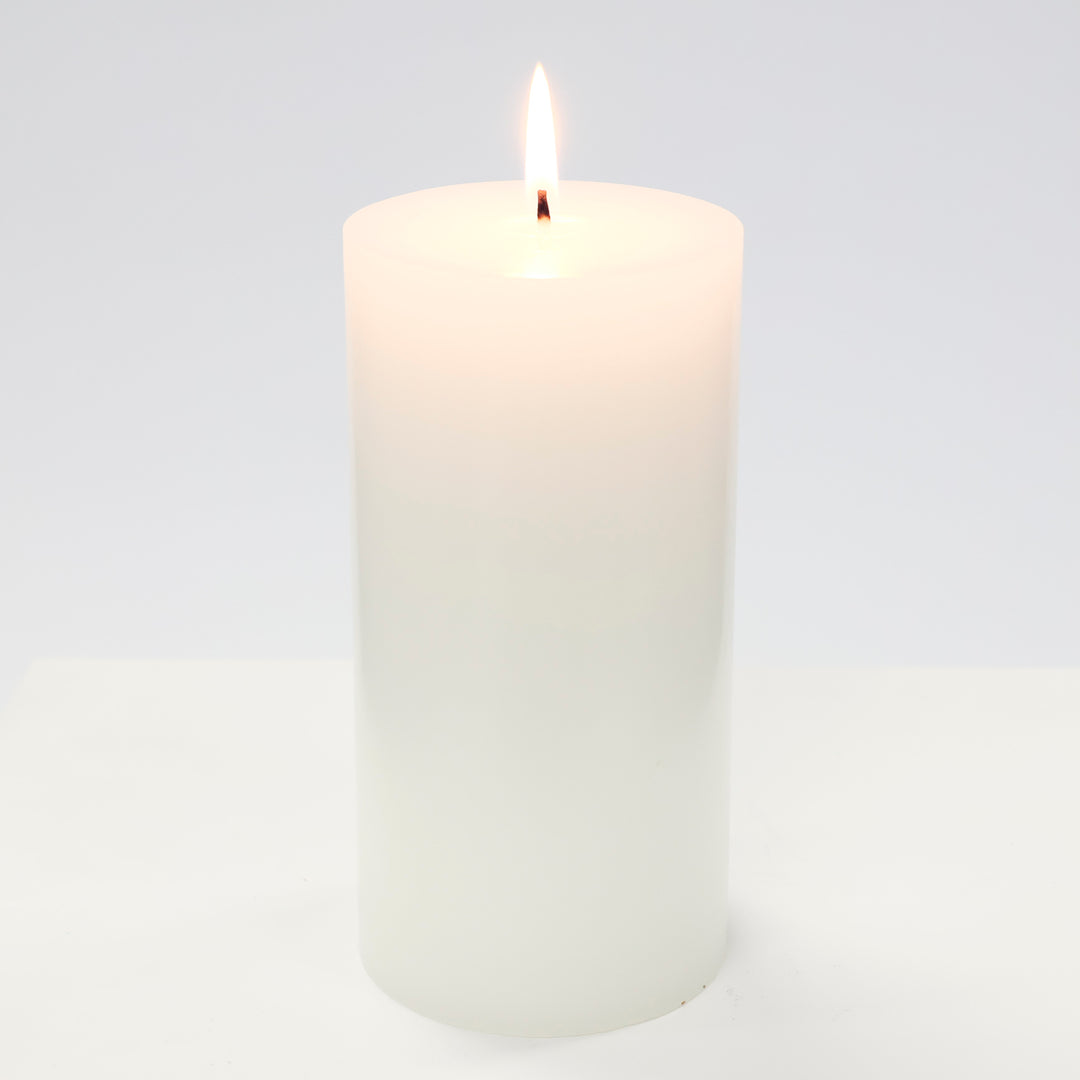 Wax Pillar Candle - White (7.5x15cm)