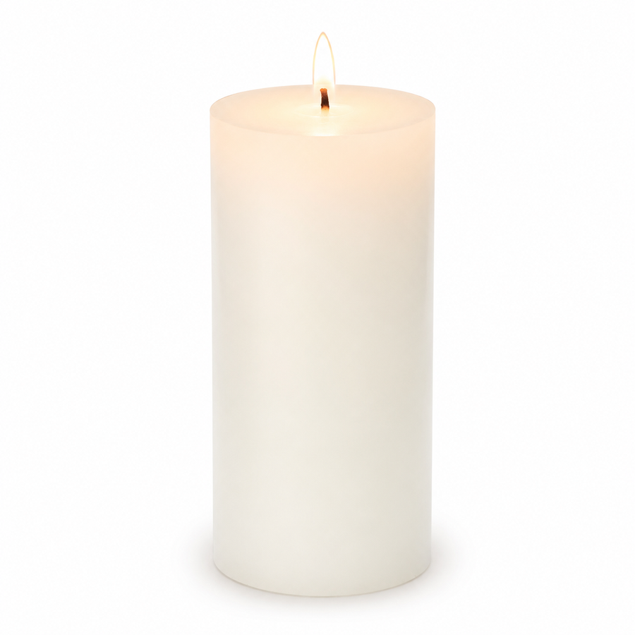 Wax Pillar Candle - White (7.5x15cm)