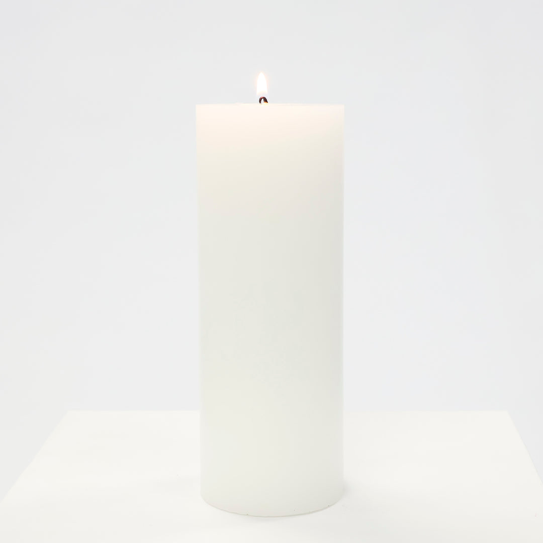 Wax Pillar Candle - White (7.5x20cm)