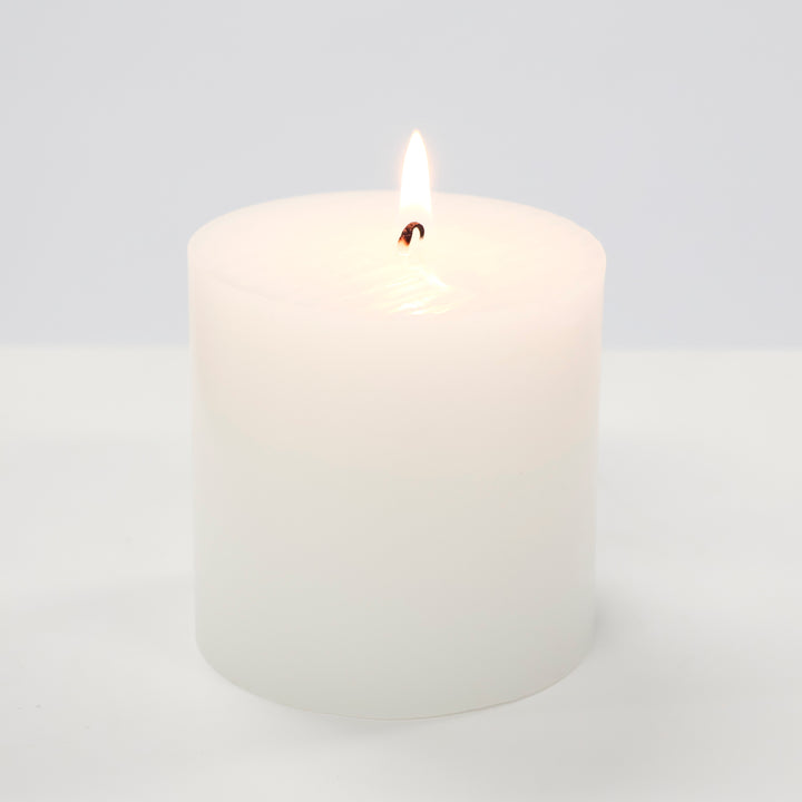 Wax Pillar Candle - White (7.5x7.5cm)