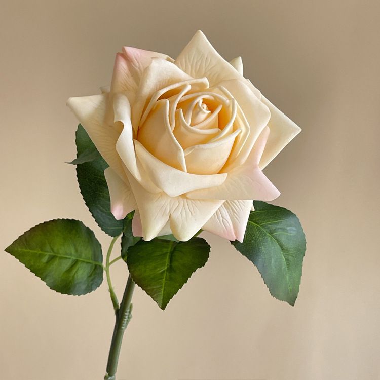 Artificial Rose Blossomed Stem - Peach single stem