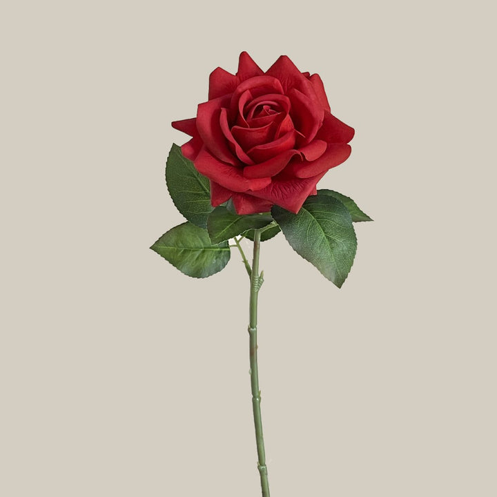 Artificial Rose Blossomed Stem - Red single stem
