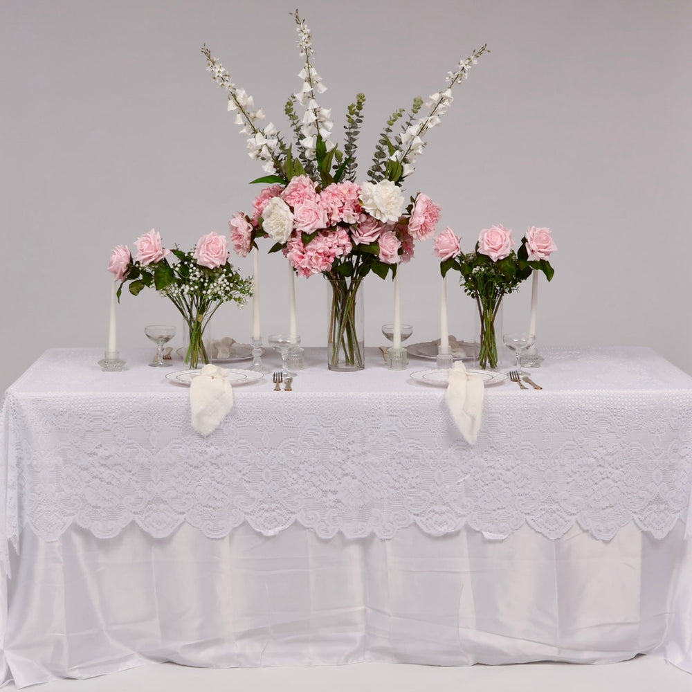 White Lace Rectangle Tablecloth (152x213cm)