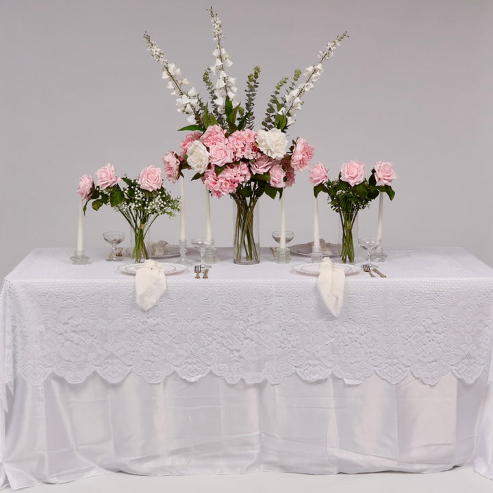 White Lace Rectangle Tablecloth (152x213cm)