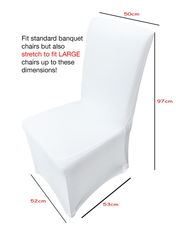 CLEARANCE Cross Back Lycra Chair Covers - White (190gsm)