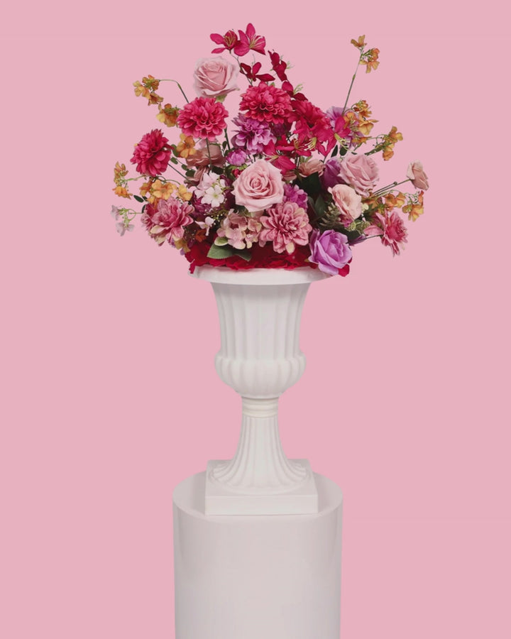 Artificial Flower Arrangement - Pink, Purple & Orange