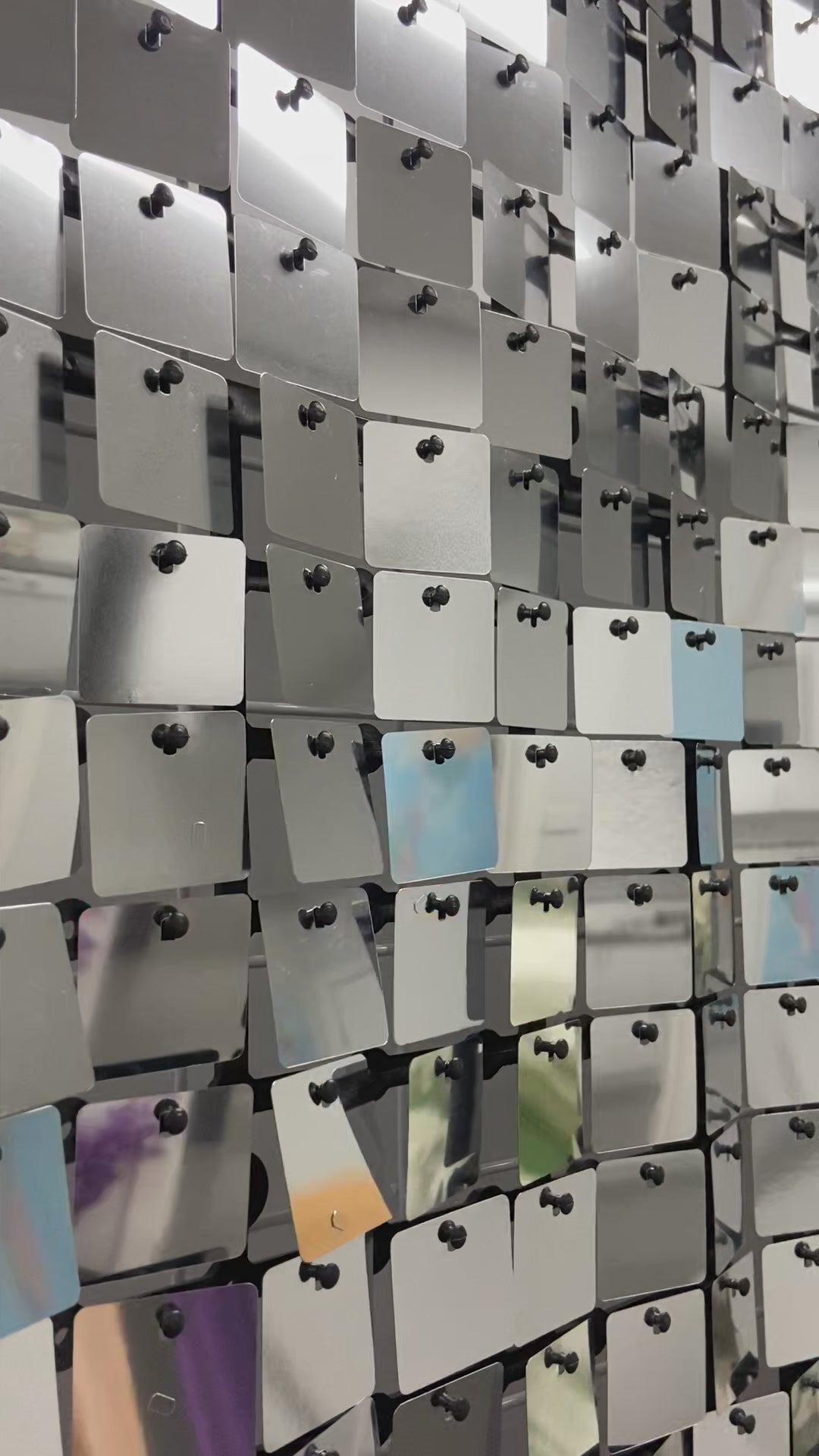 Sequin Shimmer Wall Backdrop Panels - Silver