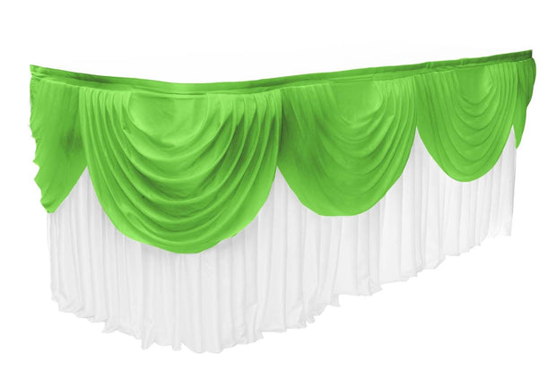 Ice Silk Satin 3m Swag  - Tropical Spring Green Fitted To Ice Silk Satin Skirt