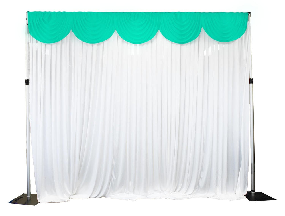 Ice Silk Satin 3m Swag  - Mint Fitted To Ice Silk Satin Backdrop