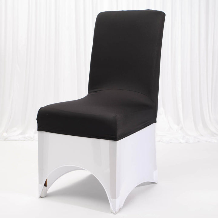 Lycra Chair Covers (Toppers) - Black With Full Lycra Chair Cover (Not Included)