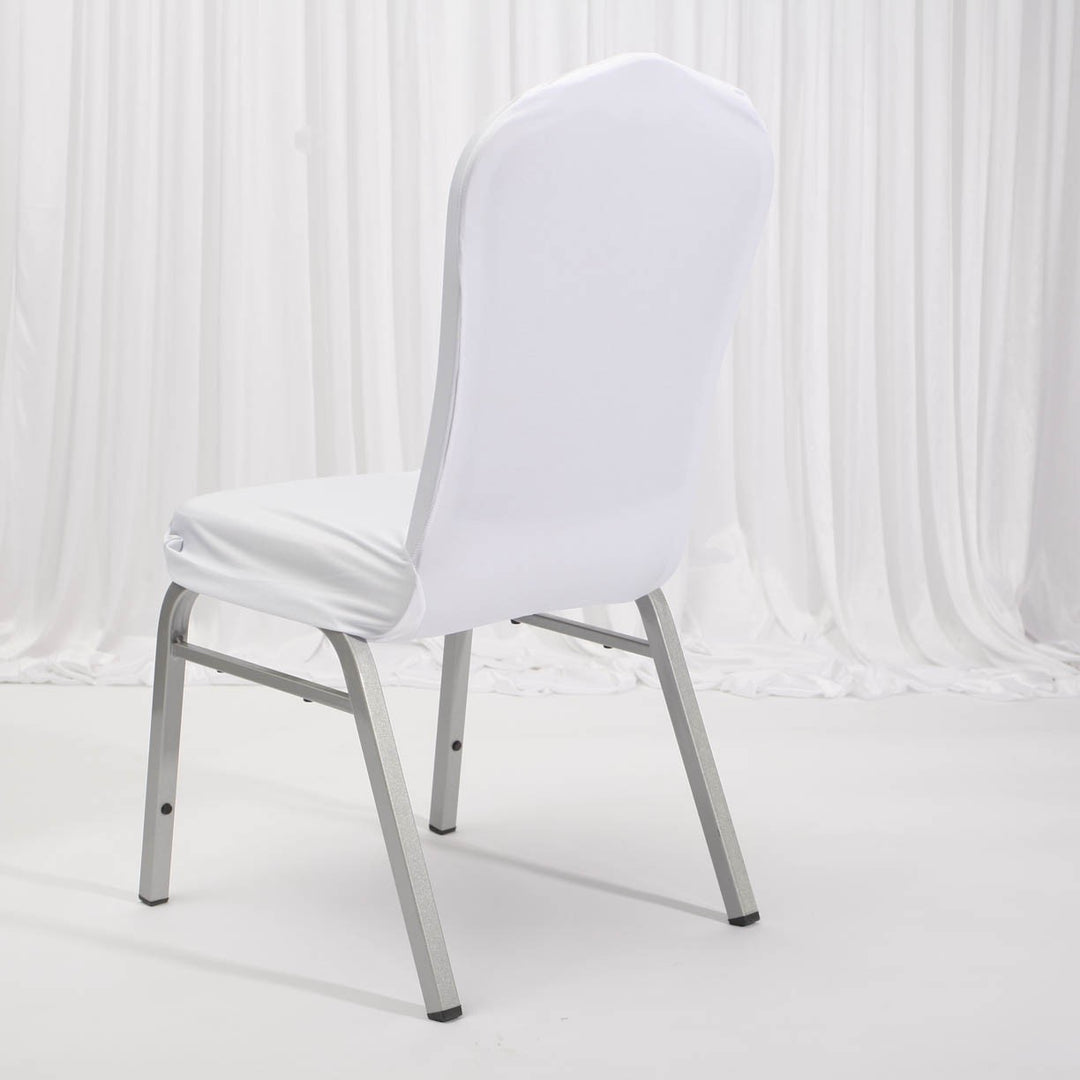 Lycra Chair Covers (Toppers) - White Back On Banquet Chair