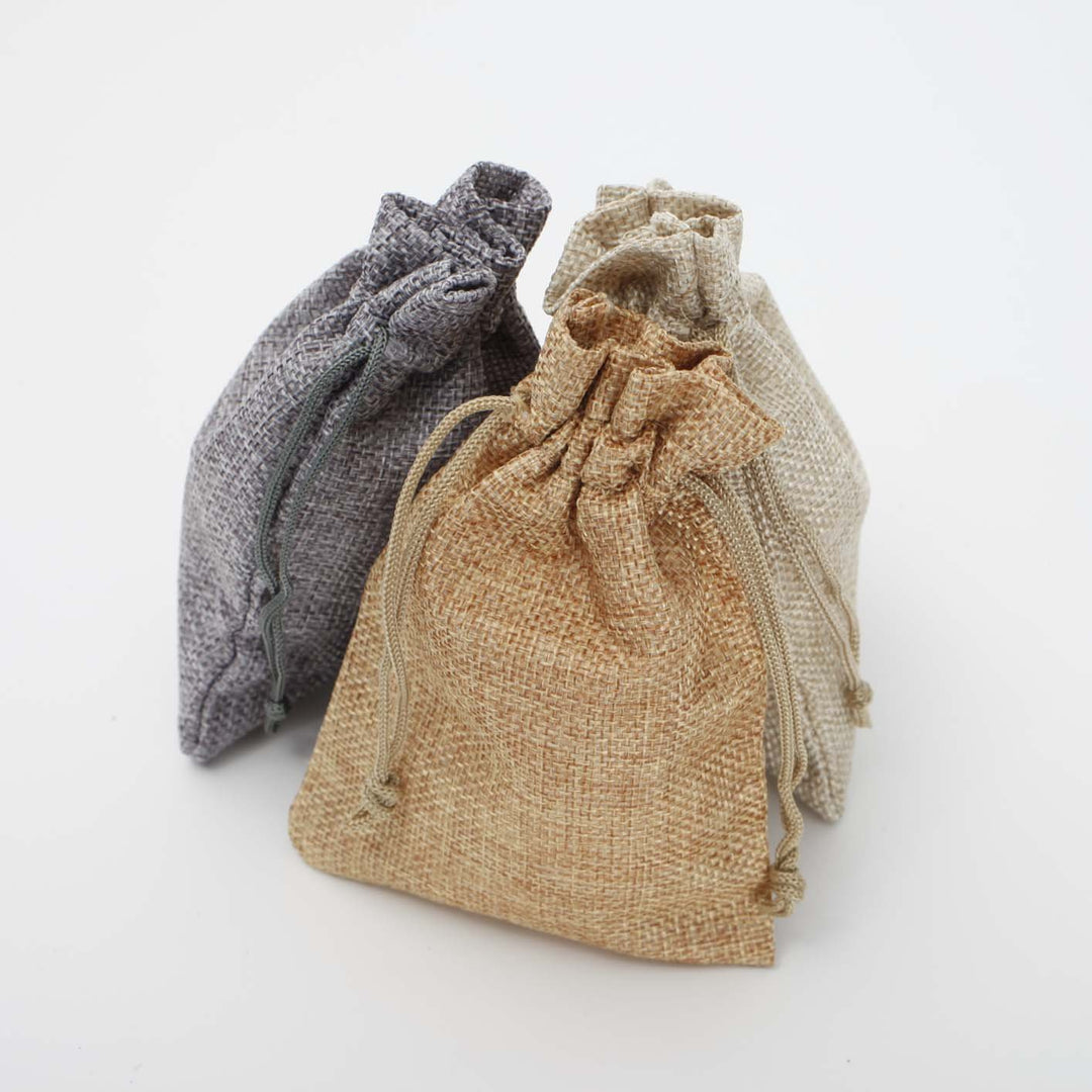 Faux Hessian Favour Bag - Hessian Colour - 10x14cm All Colours