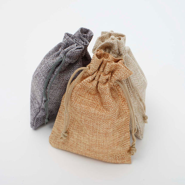 CLEARANCE Wedding Favour Bags / Bomboniere - Silver / Grey Hessian Colour