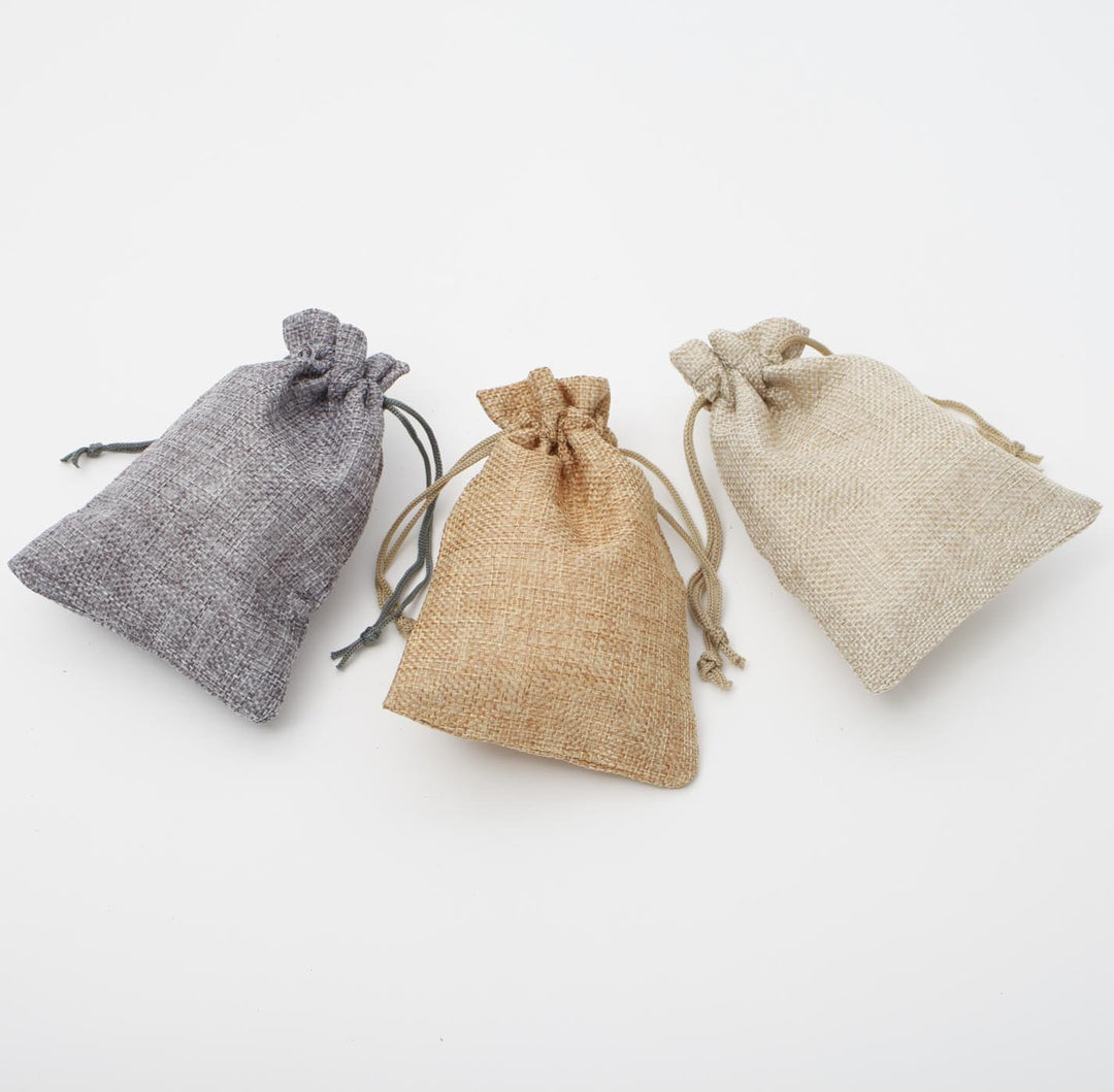 Faux Hessian Favour Bag - Hessian Colour - 10x14cm All Colours