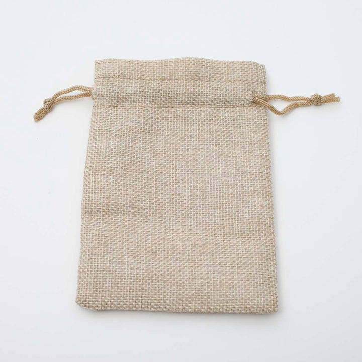 Faux Hessian Favour Bag - Beige - 10x14cm Flat