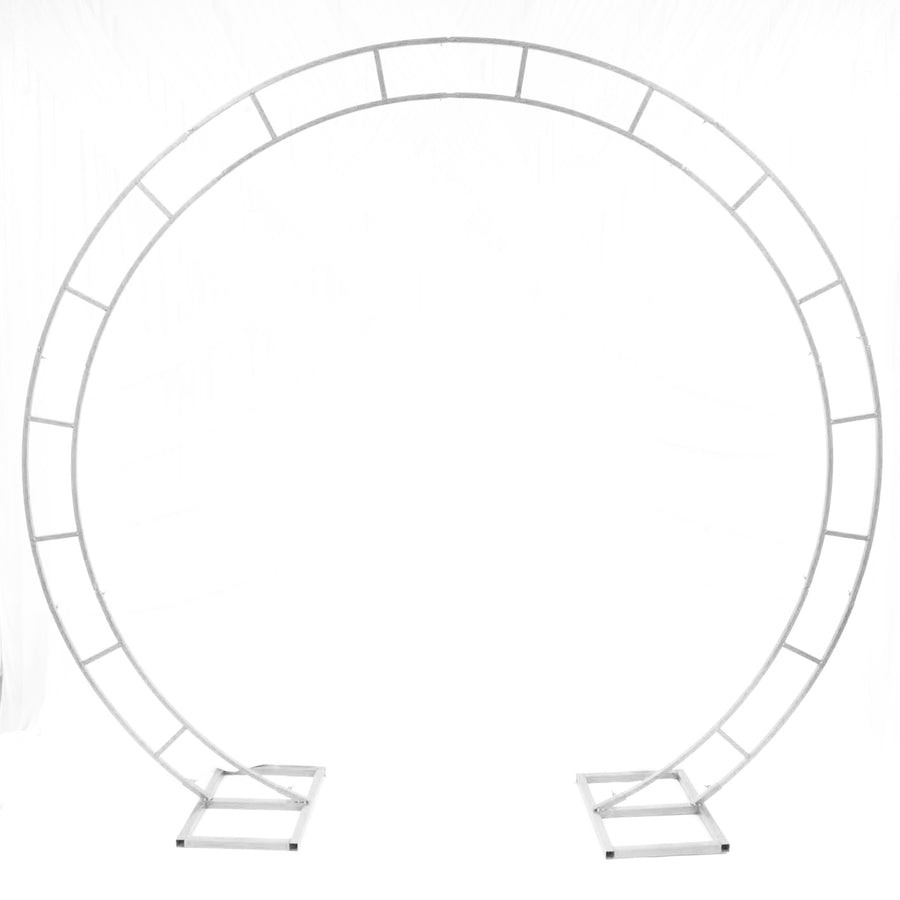 Wide Round Wedding Arch Decoration Frame - White (2.2m x 2.4m)