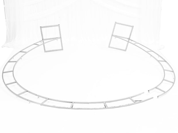 Wide Round Wedding Arch Decoration Frame - White (2.2m x 2.4m) ASSEMBLE FLAT