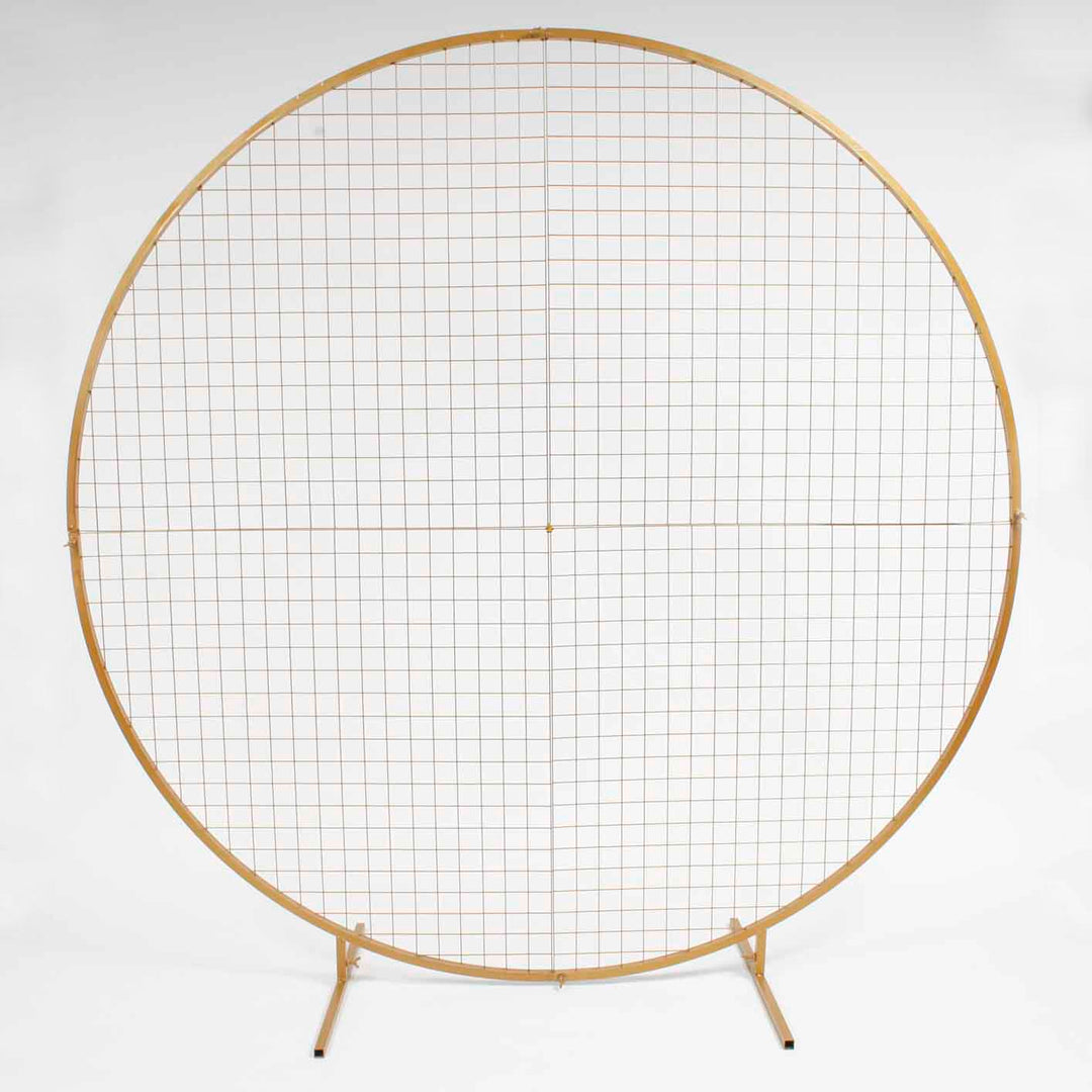 Round Mesh Balloon Stand Frame Arch - Gold (2m) - 4 Parts