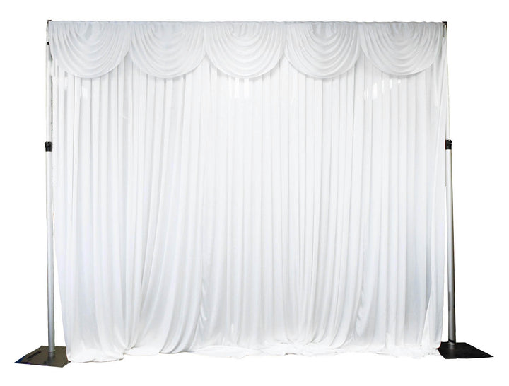 White Ice Silk Satin Backdrops - 6 meters length x 3 meters high