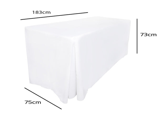 White Fitted Tablecloth (6ft) - Spun Polyester