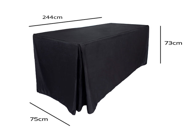 Black Fitted Tablecloth (8ft) Dimensions