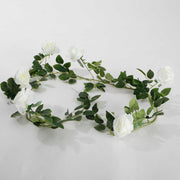 White Rose (6cm) Artificial Flower Vine - 1.6m