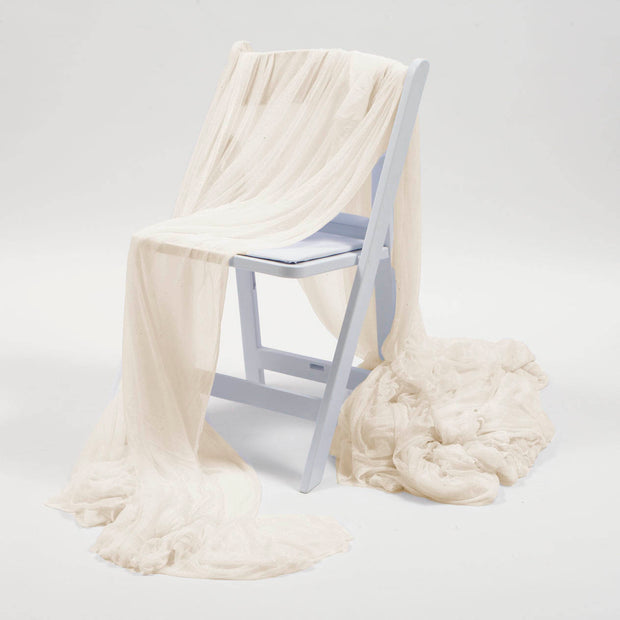 Ivory Chiffon Fabric No Glitter 1.5mx25m - (Sheer Stretch Crepe Chiffon)