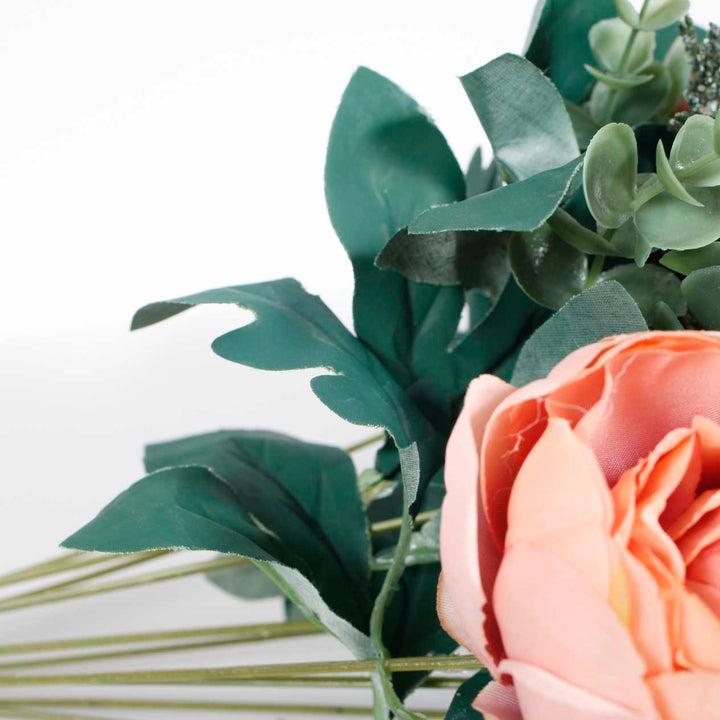 Close up of green leafs on bouquet 