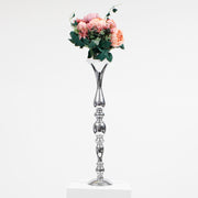 Peach Maroon Rose (10cm) Flower Bouquet In silver Vase
