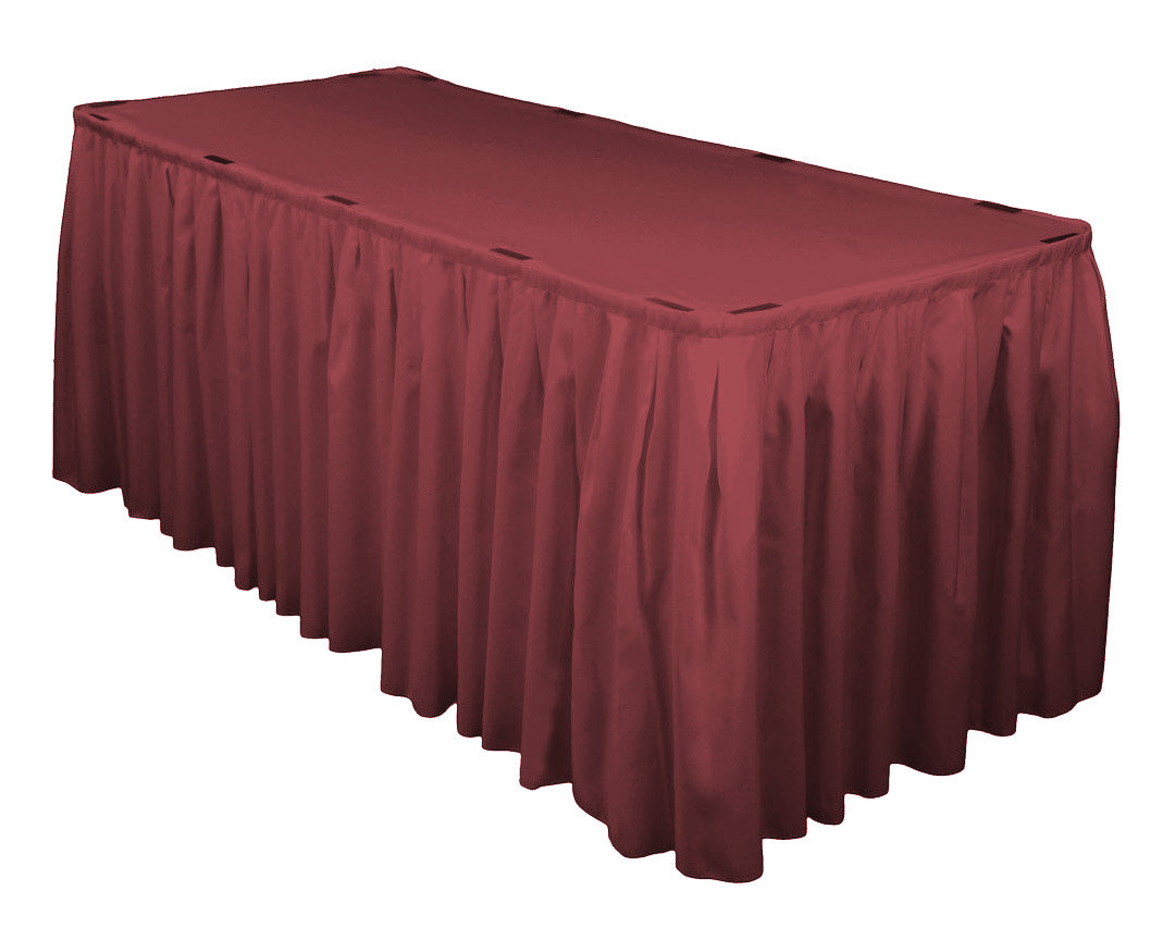 Burgundy Table Skirting (3m) + BONUS Skirting Clips