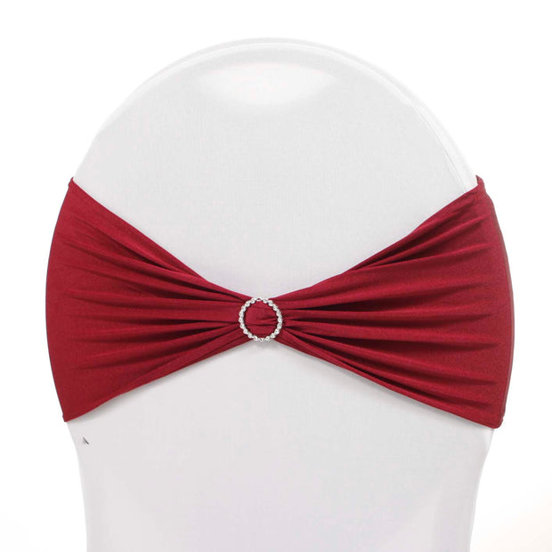 Burgundy Lycra Chair Band With Diamante Buckle