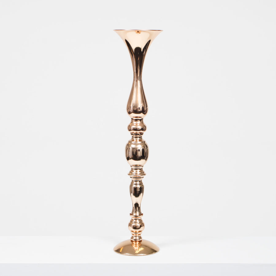 Gold Candlestick Pedestal Candelabra and Centrepiece Vase - (58cm Tall)