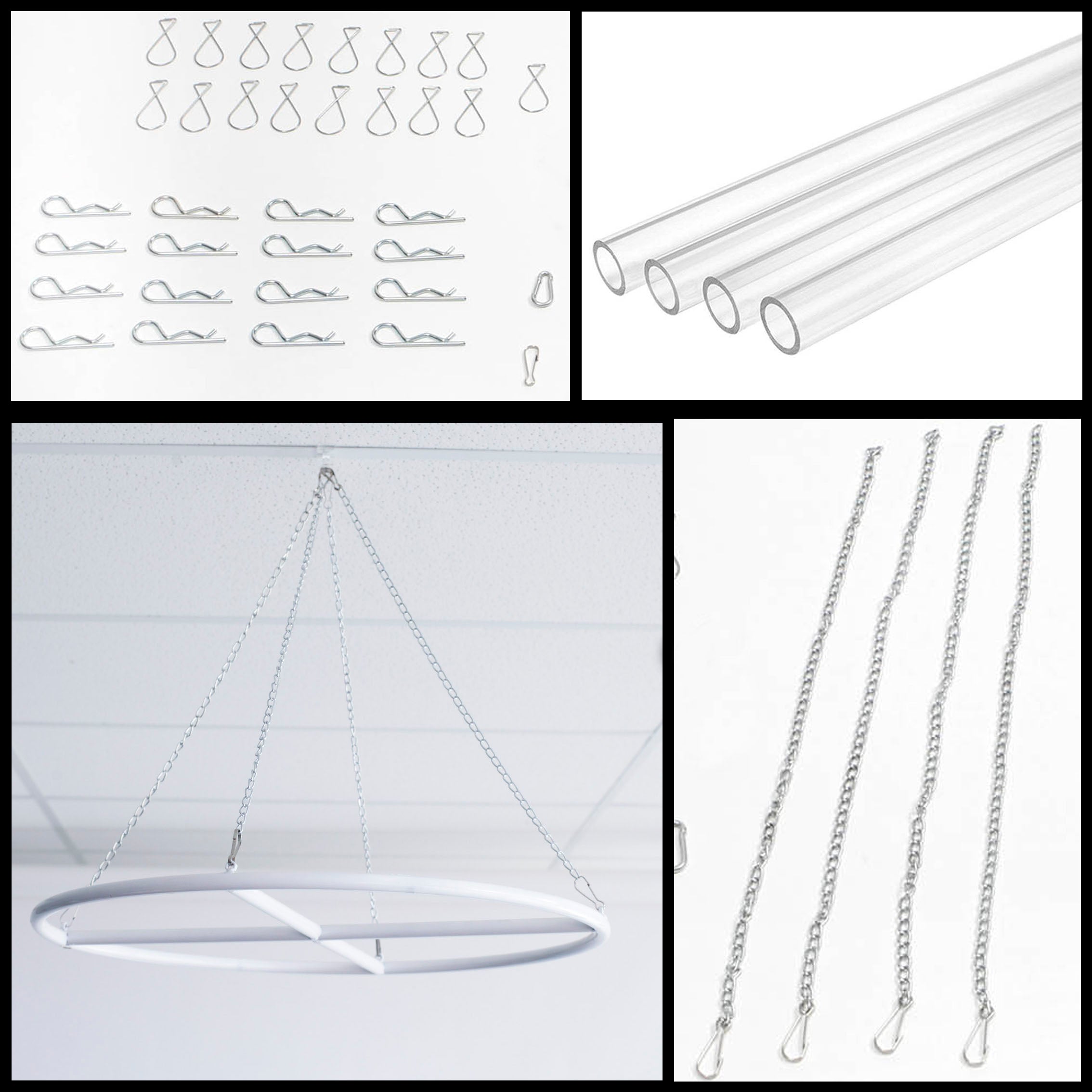 Dropling Kit Shop Ceiling Draping Kit (Holds 8 Drapes) | Luna Wedding & Event Supplies