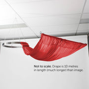 Ceiling Drape Ice Silk - Red - 10m