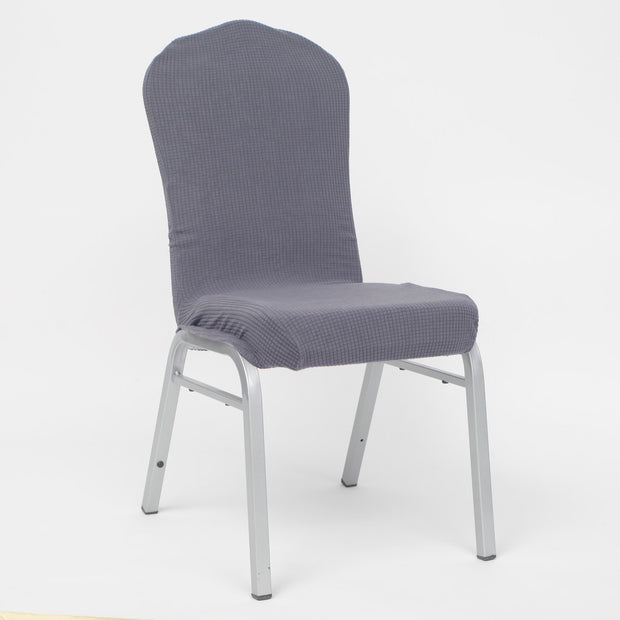 Lycra Chair Covers (Toppers) - Jacquard Dark Grey