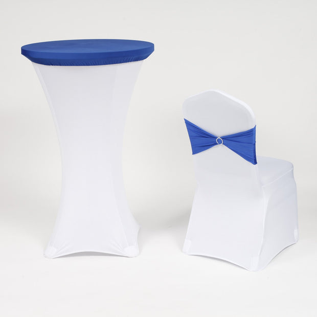 Spandex Blue and white Cocktail Table Cover and Chair Cover