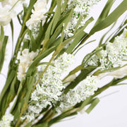 Artificial Dried Flower Crepe Paper Bouquet  - White and Green