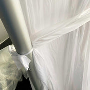 White Ice Silk Satin CROSS DRAPE Backdrop - 3 meters length x 3 meters high