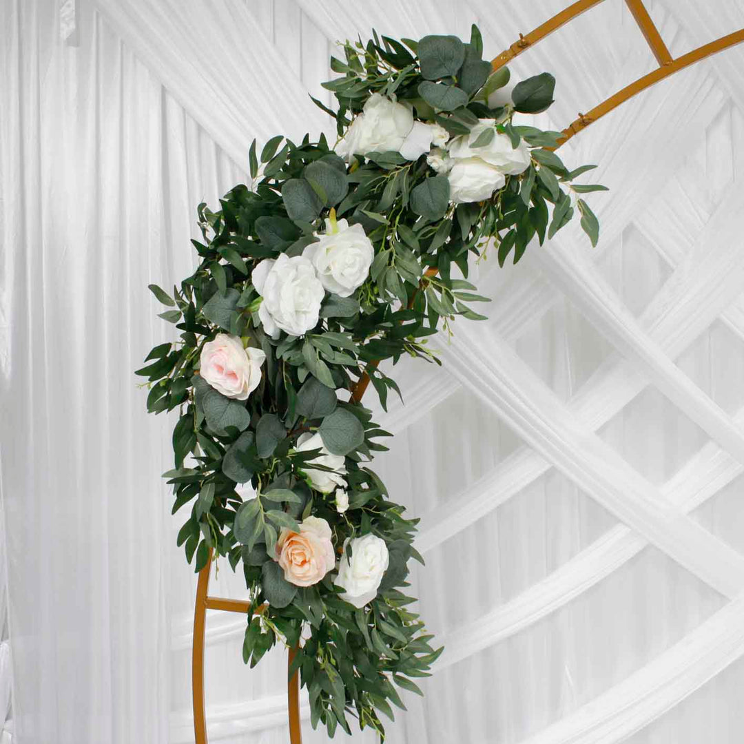 Corner floral greenery garland large side