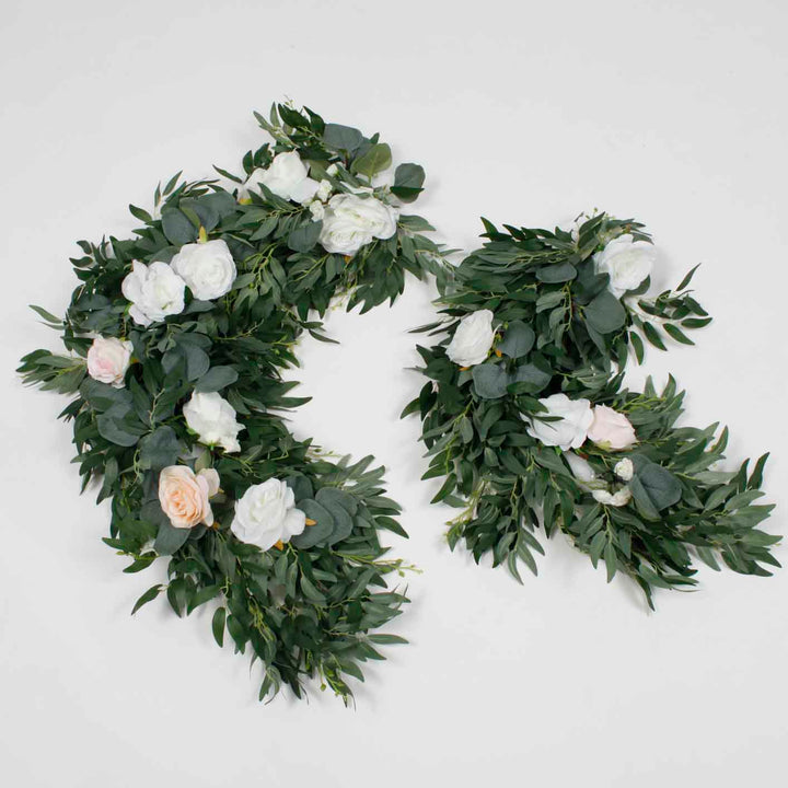 Corner floral greenery garland