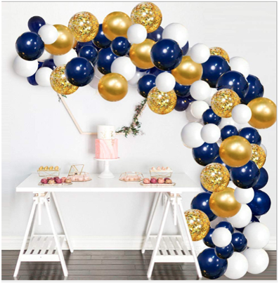 122pc Balloon Garland Kit - Navy & Gold