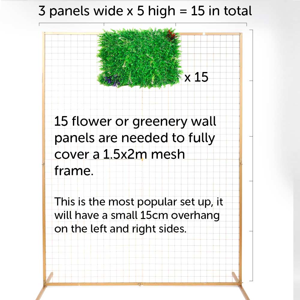 CLEARANCE Greenery Wall - Box Hedge, Grass Shoots & Purple, Pink, White Flowers