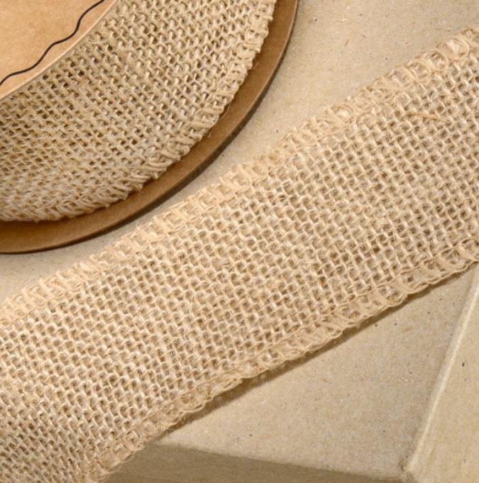 Hessian Roll / Ribbon - 5cm x 10m roll Close Up