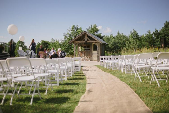 Hessian Roll -  Aisle Runner / Hessian Tablecloth / Bulk Hessian Fabric - 10m Length On grass