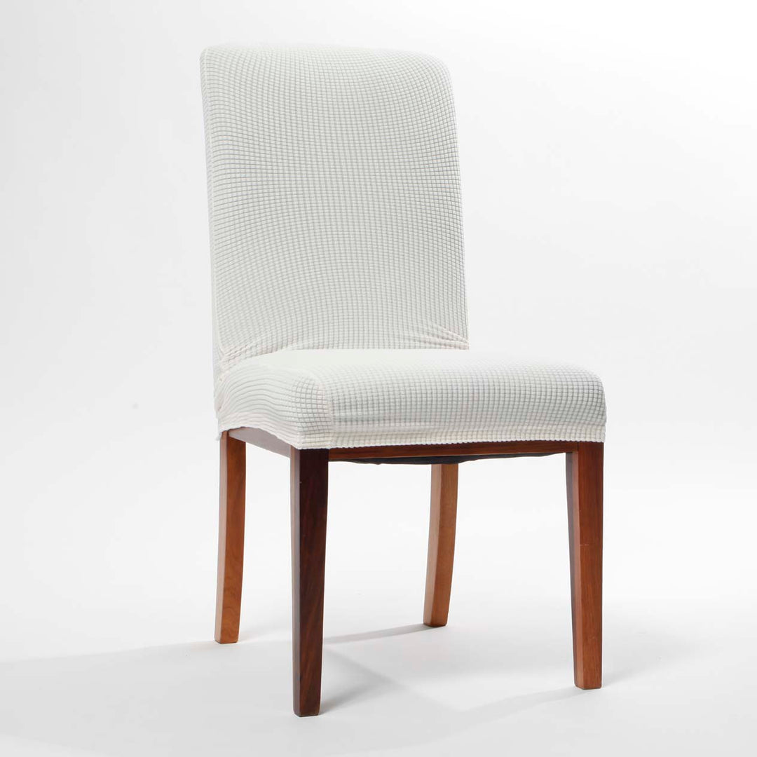 Lycra Dining Chair Covers (Toppers) - Jacquard Off White