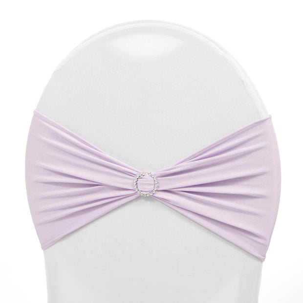 Lavender Lycra Chair Band With Diamante Buckle